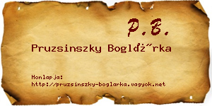 Pruzsinszky Boglárka névjegykártya