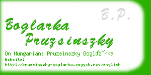 boglarka pruzsinszky business card